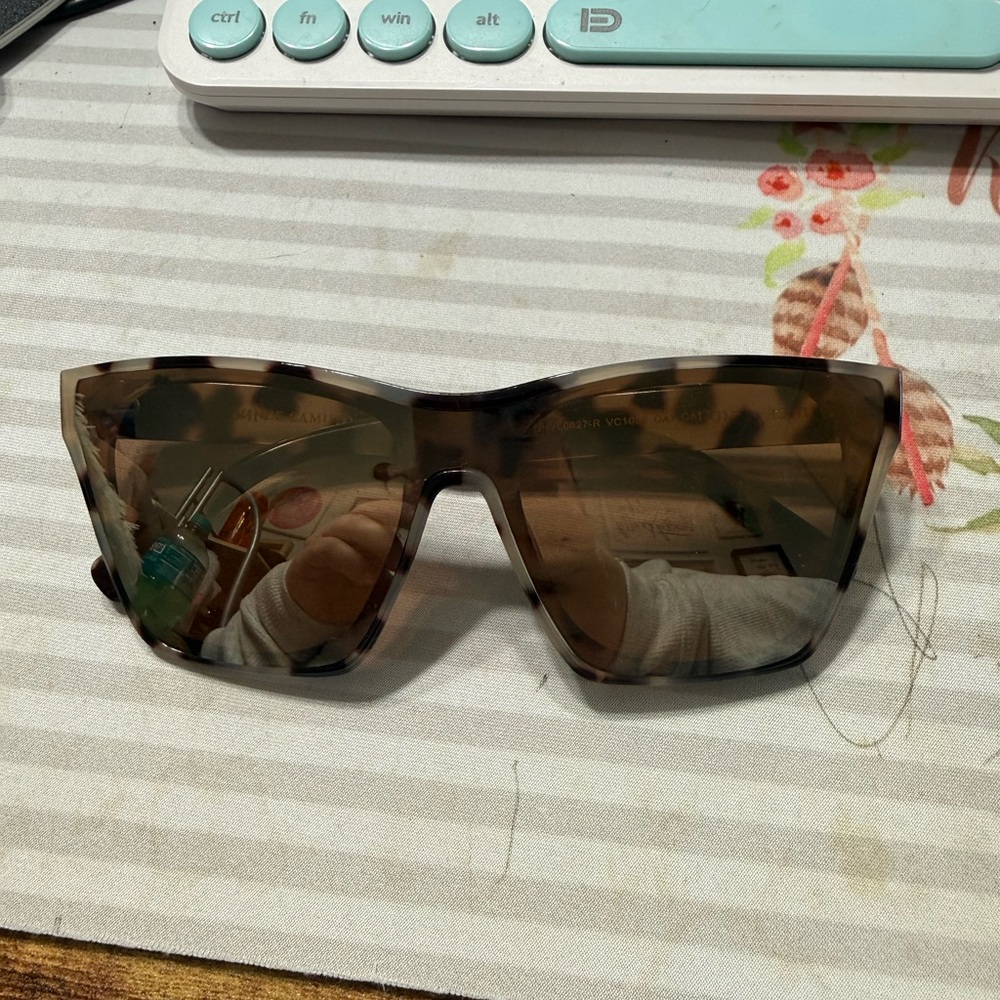 Vince Camuto Tortoiseshell Brown Oversized Shield Sunglasses
